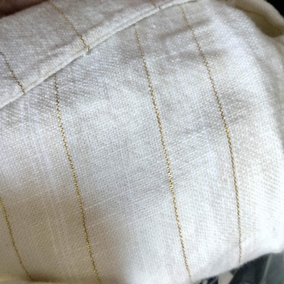 GAP White‎ Linen Pants Gold Stripe Girlfriend Chino Pants Size 12 Straight. - Picture 10 of 15